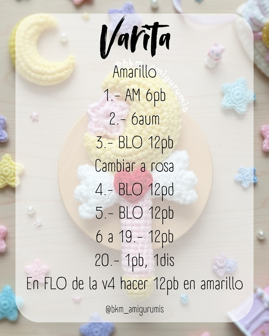 Free Crochet Pattern for Magical Moon Wand Amigurumi