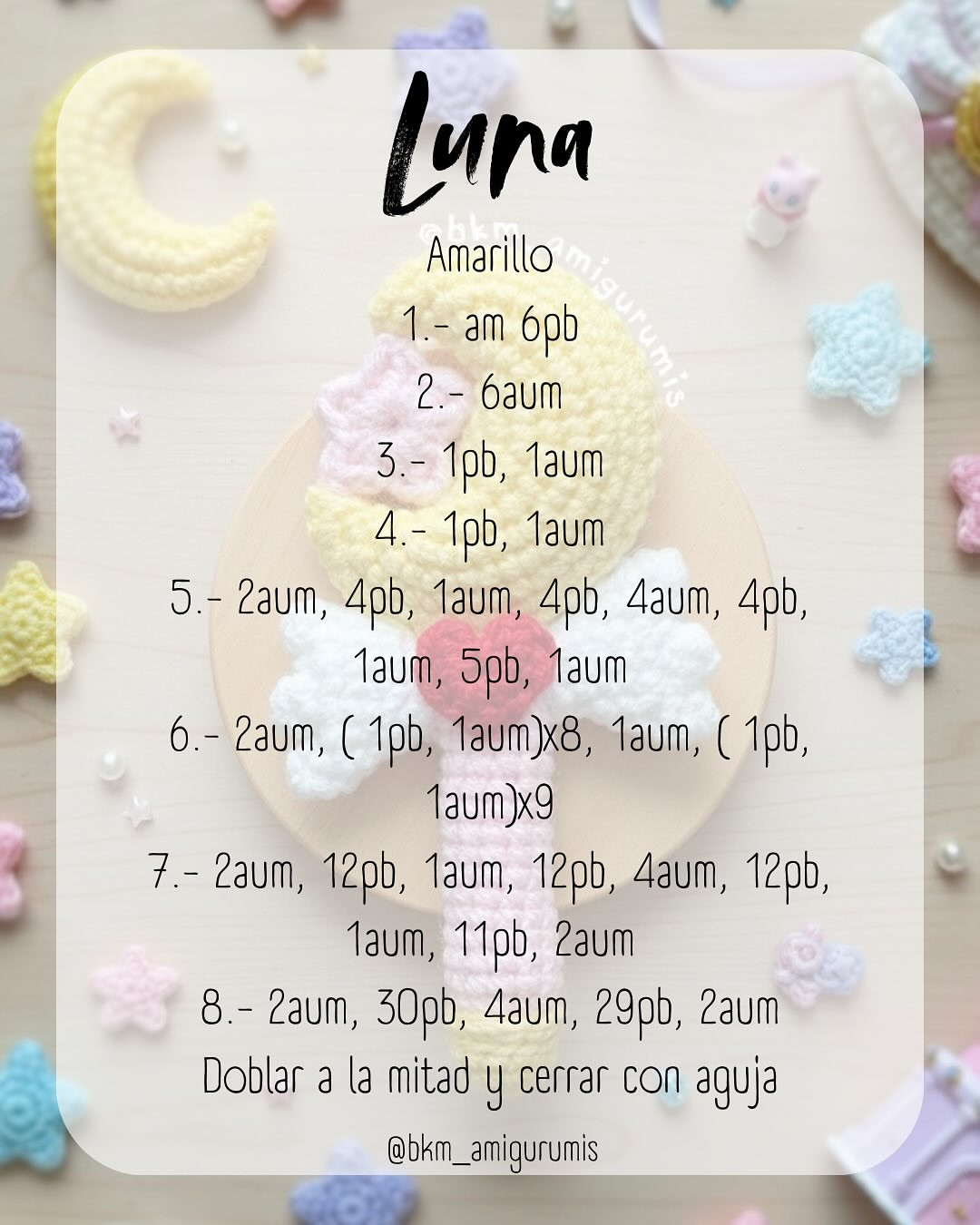 Free Crochet Pattern for Magical Moon Wand Amigurumi