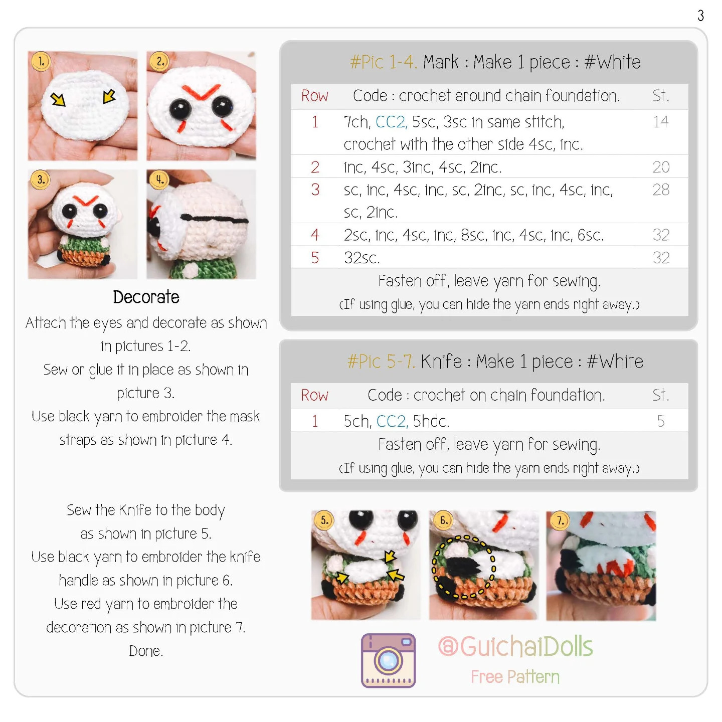 Free Crochet Pattern for Mini Hockey Boy Amigurumi