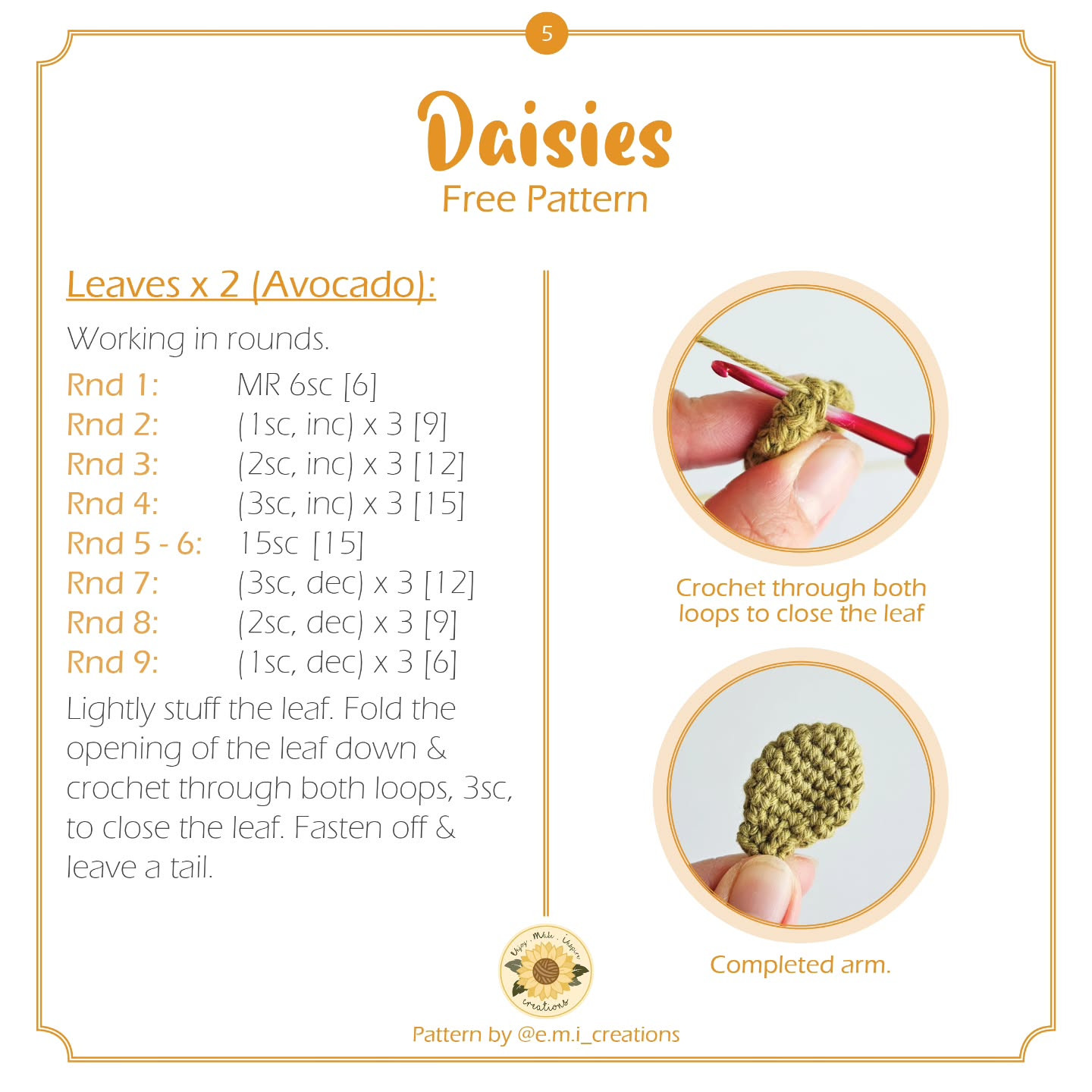 Free Crochet Pattern for No-Sew Daisies - Easy and Beautiful Design