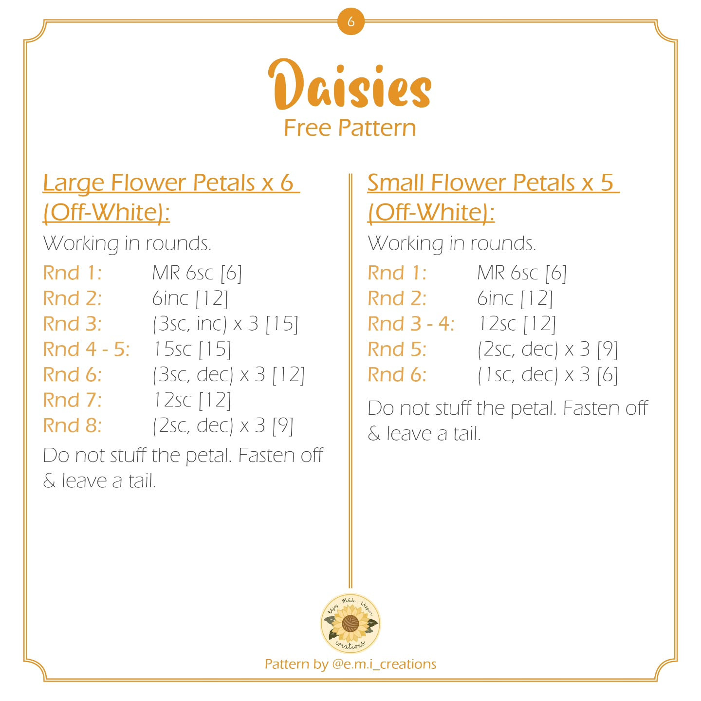 Free Crochet Pattern for No-Sew Daisies - Easy and Beautiful Design