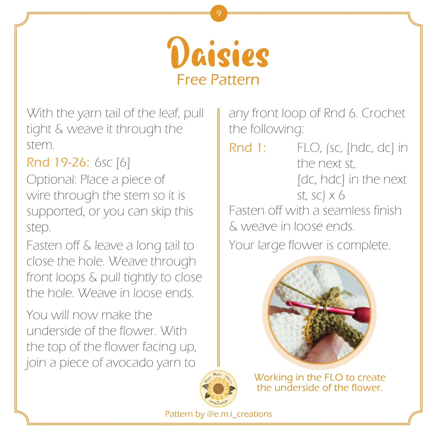 Free Crochet Pattern for No-Sew Daisies - Easy and Beautiful Design