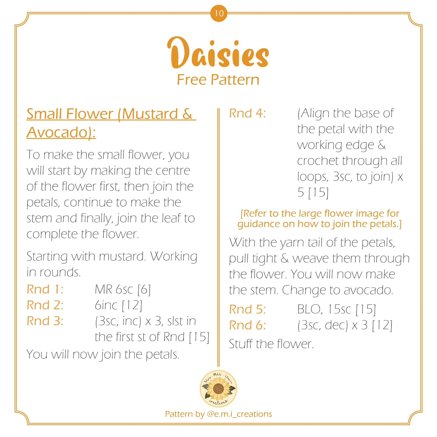 Free Crochet Pattern for No-Sew Daisies - Easy and Beautiful Design