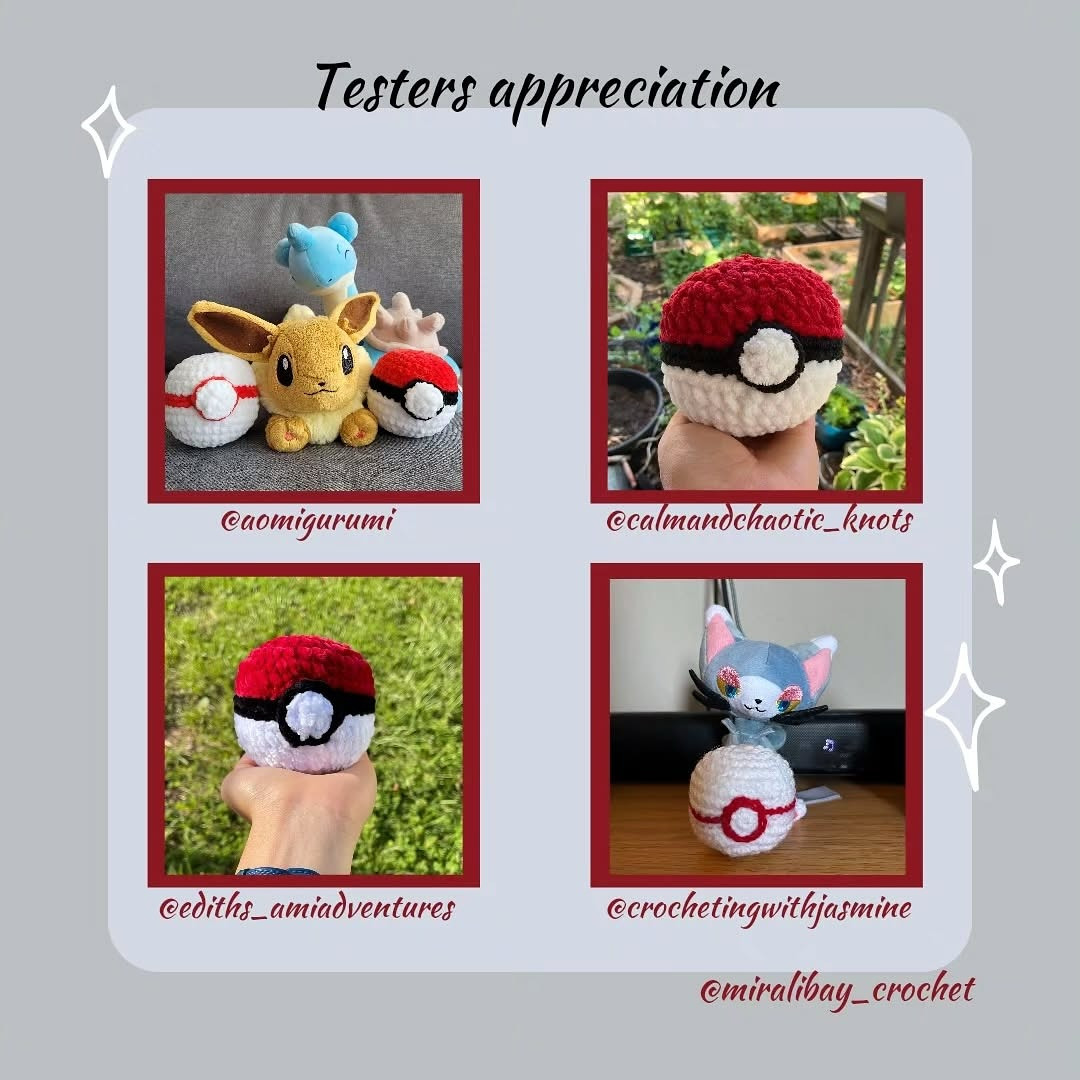 Free Crochet Pattern for Poké Ball and Premier Ball