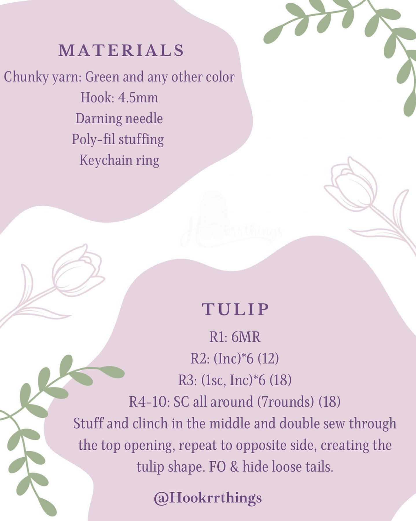 Free Crochet Pattern for Tulip Keychain Design