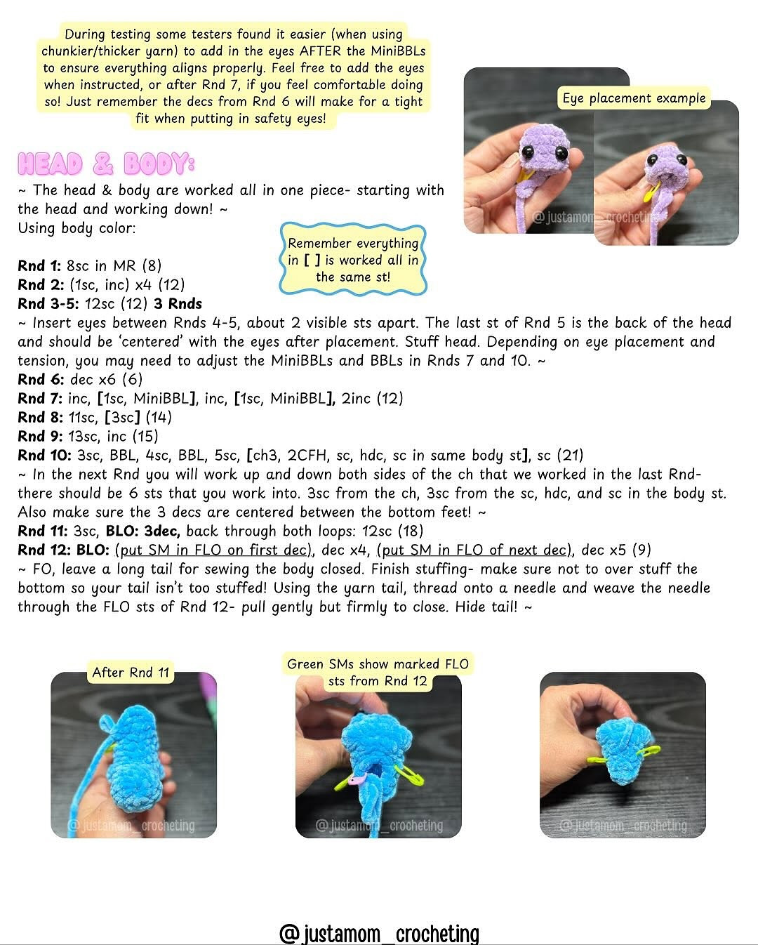 Free Crochet Pattern: Mini Axolotl by Justamom Crocheting