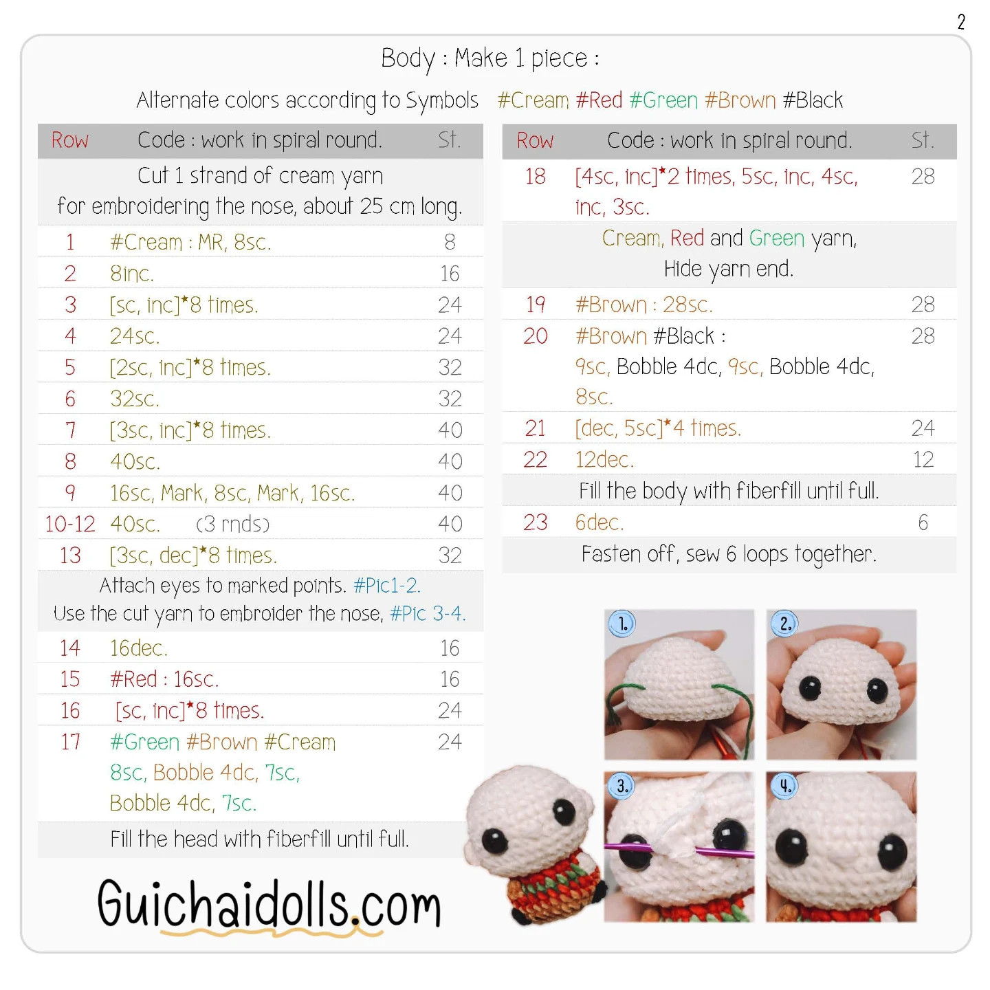 Free Crochet Pattern: Mini Nightmare Amigurumi Doll