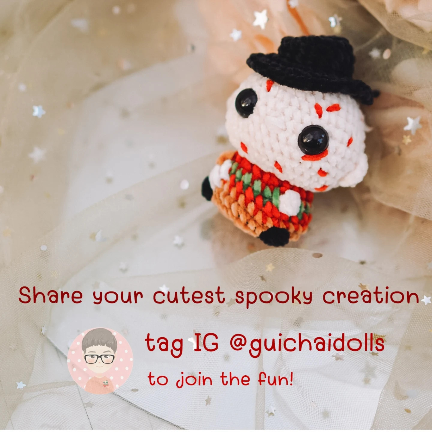 Free Crochet Pattern: Mini Nightmare Amigurumi Doll