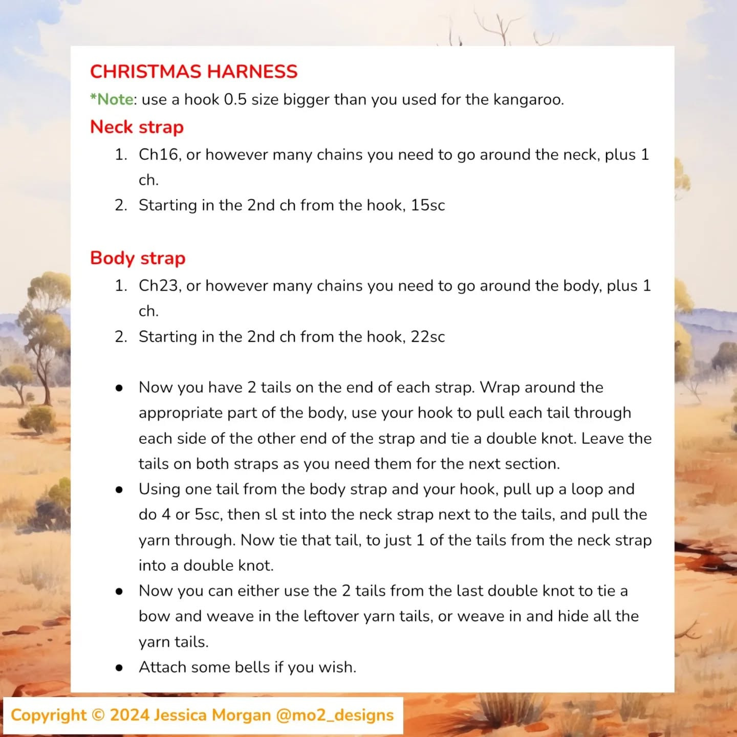 Free Crochet Pattern: Mitzi the Kangaroo for Christmas