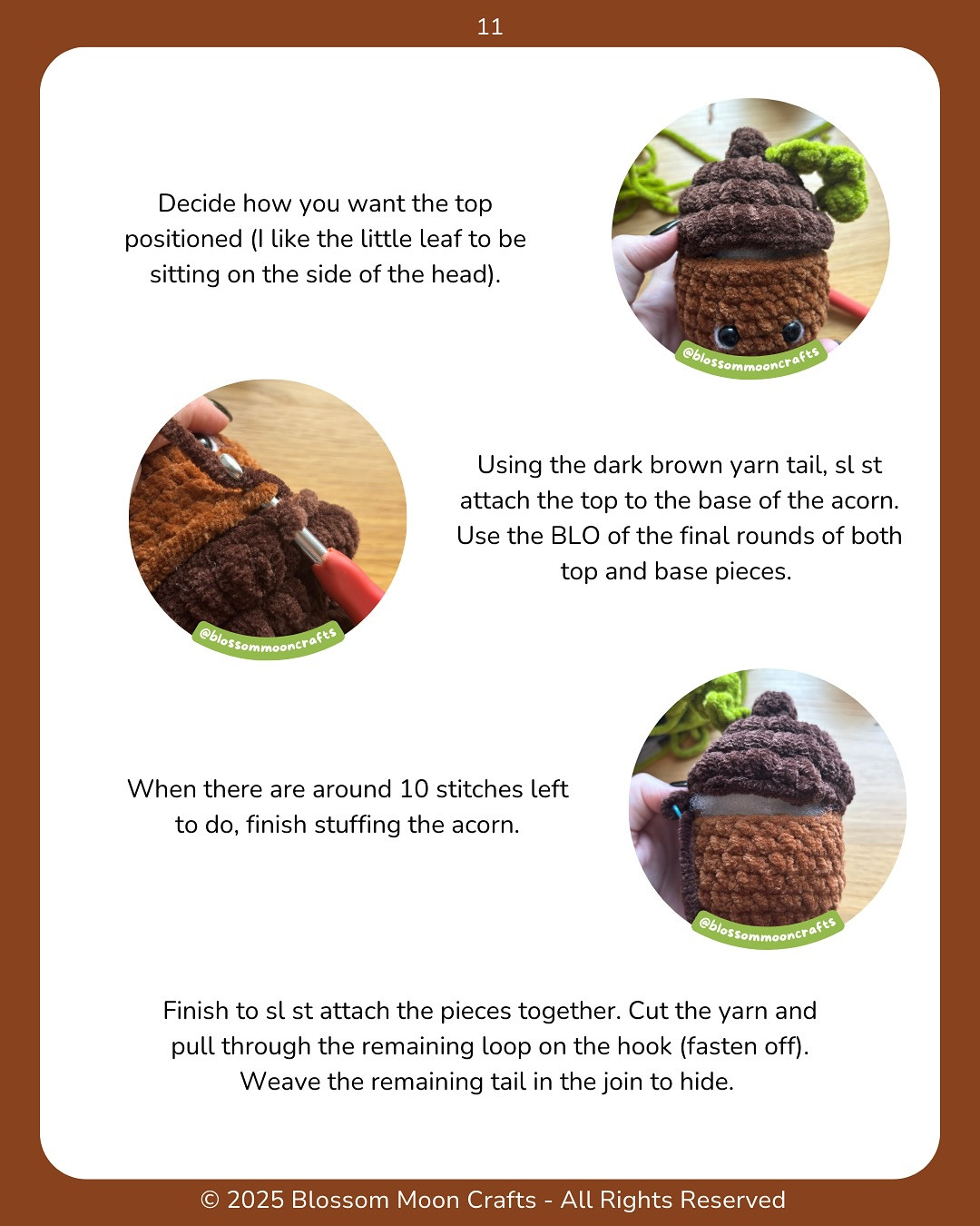Free Crochet Pattern: Oakley the Acorn Plushie - Easy and Adorable