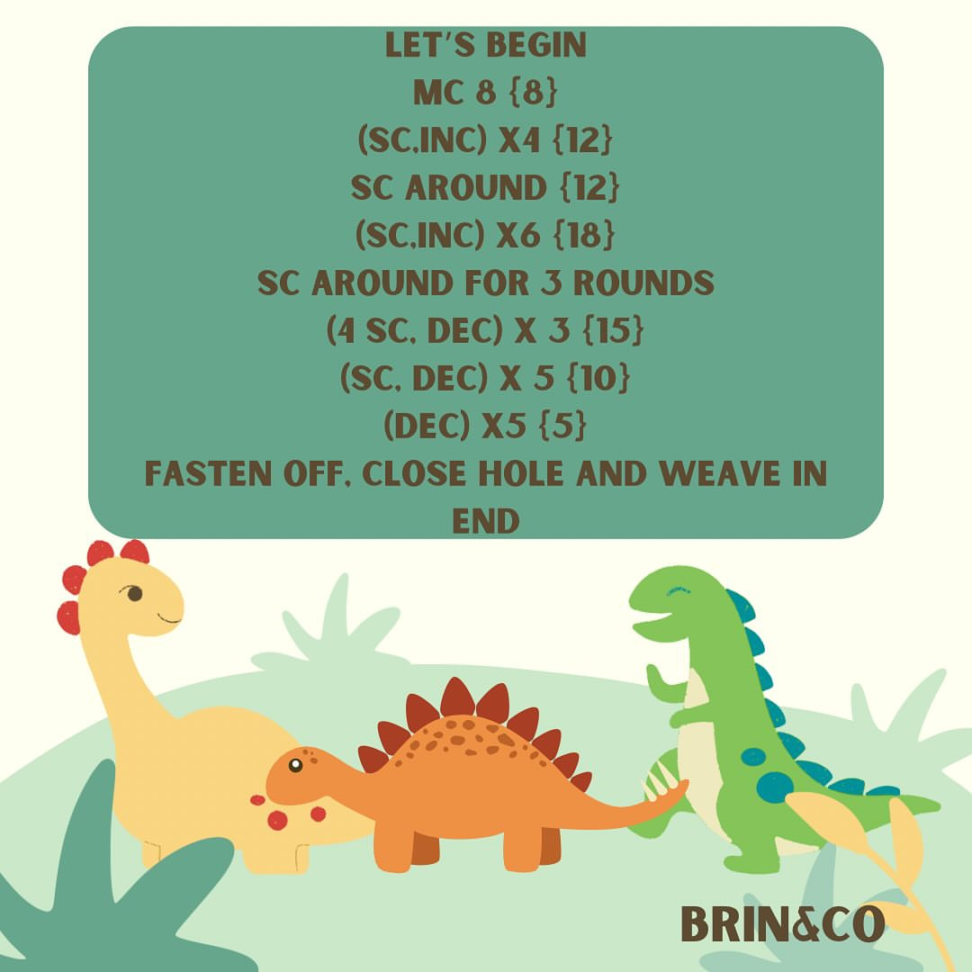 Free Dino Egg Crochet Pattern by Brin&Co