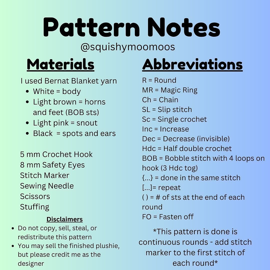 Free Mini Cow Crochet Pattern - No Sewing Required