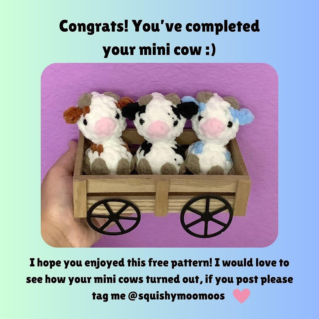 Free Mini Cow Crochet Pattern - No Sewing Required