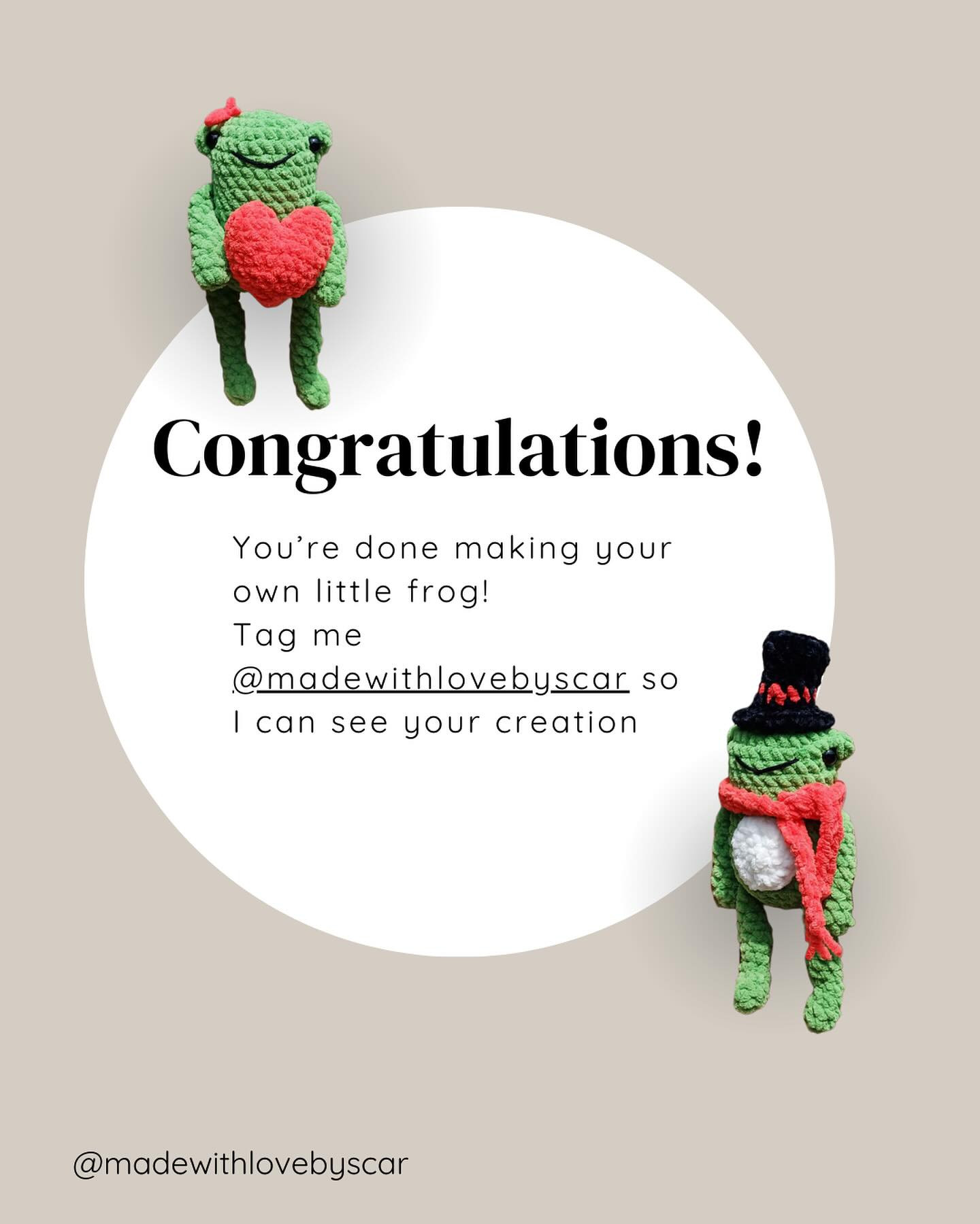 Free No-Sew Crochet Frog Pattern by Jiminy Ribbit