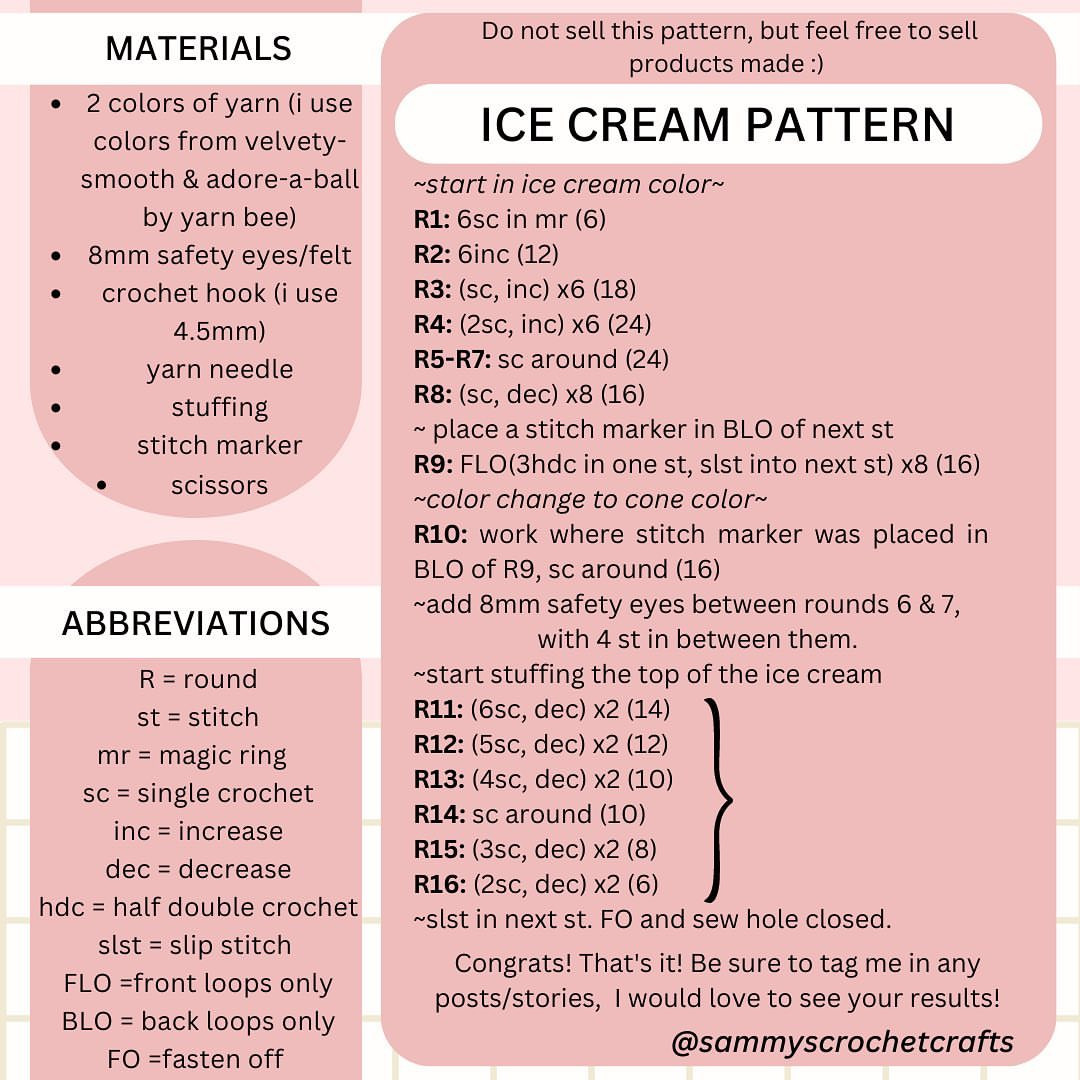 Free No-Sew Ice Cream Cone Crochet Pattern Available