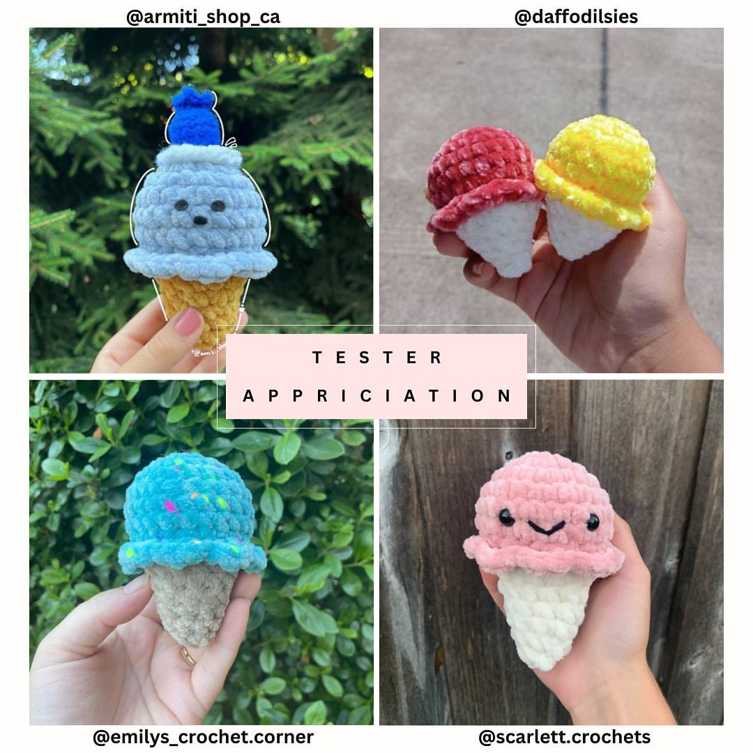 Free No-Sew Ice Cream Cone Crochet Pattern Available