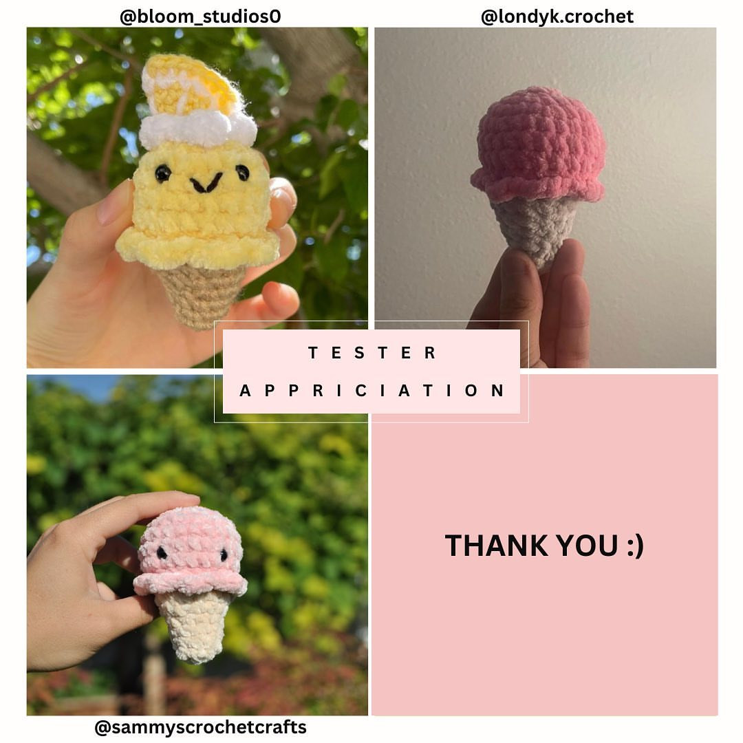 Free No-Sew Ice Cream Cone Crochet Pattern Available