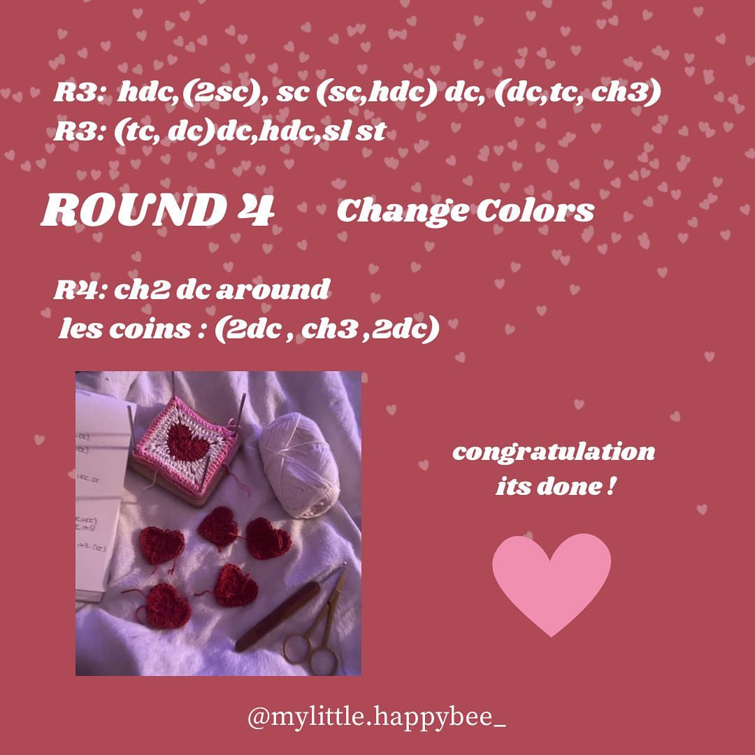 Free Pattern: Crochet Granny Heart Square for Beginners