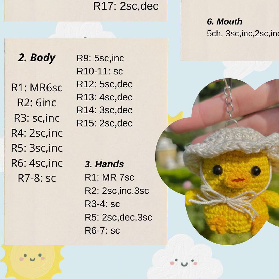 FREE PATTERN DUCK WITH HAT