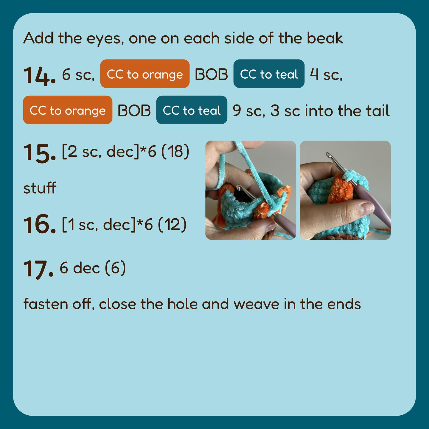 Free Perry Crochet Pattern - No Sew Plush Toy Tutorial