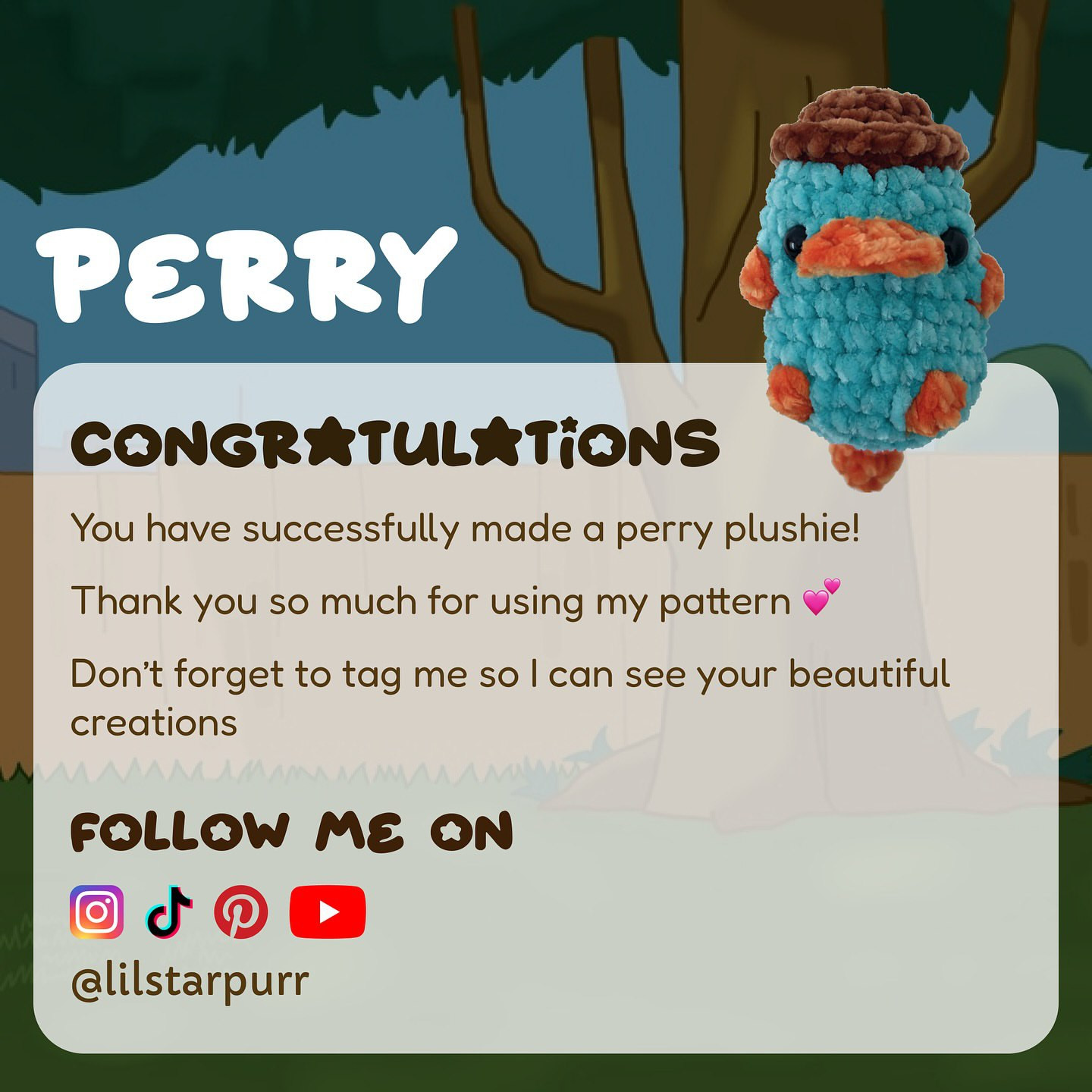 Free Perry Crochet Pattern - No Sew Plush Toy Tutorial