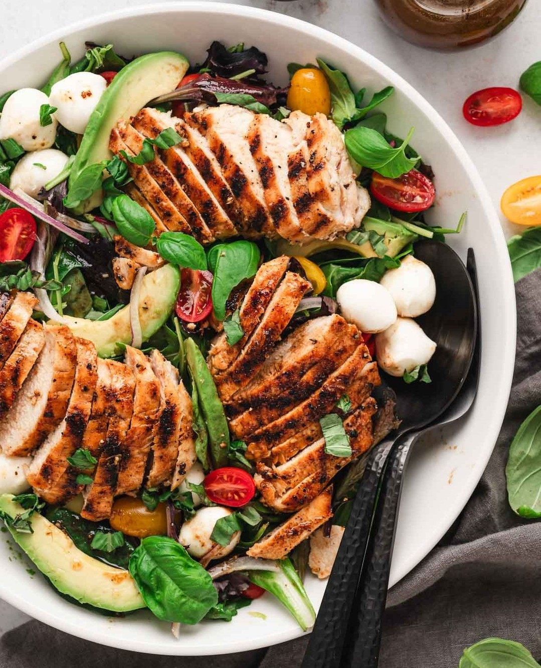 Grilled Caprese Chicken Salad with Balsamic Bliss