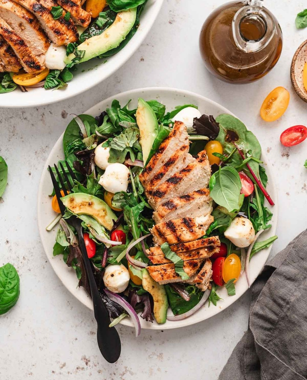Grilled Caprese Chicken Salad with Balsamic Bliss