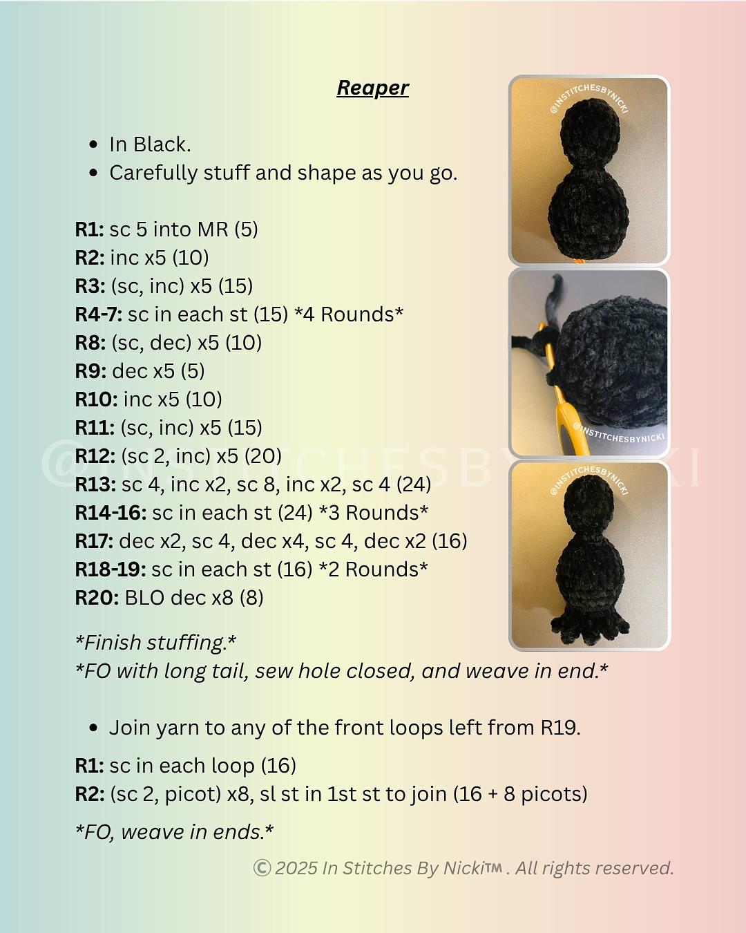 Grimm Reaper Crochet Pattern: Cute and Spooky Amigurumi Design