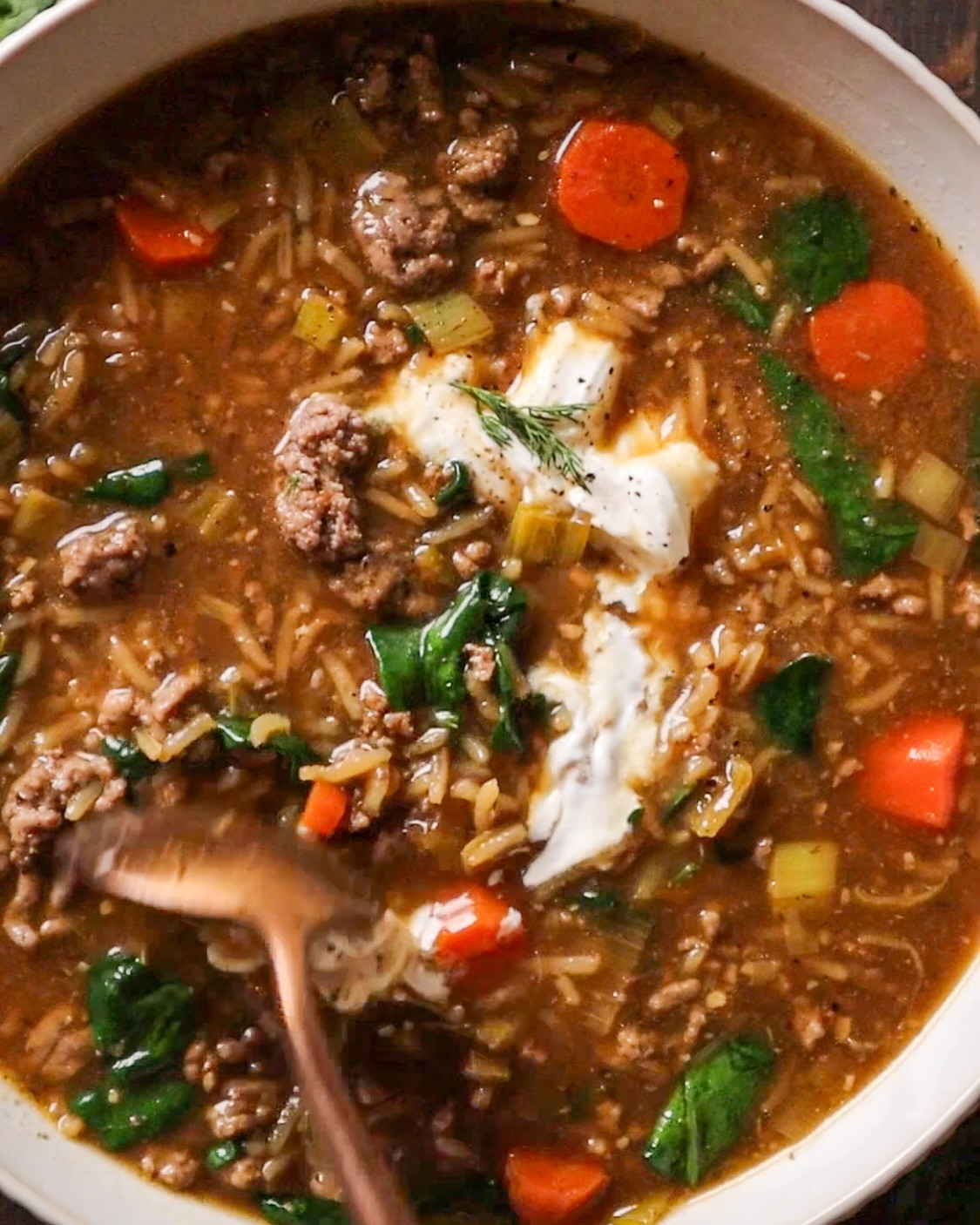 Hearty Beef and Rice Comfort Soup