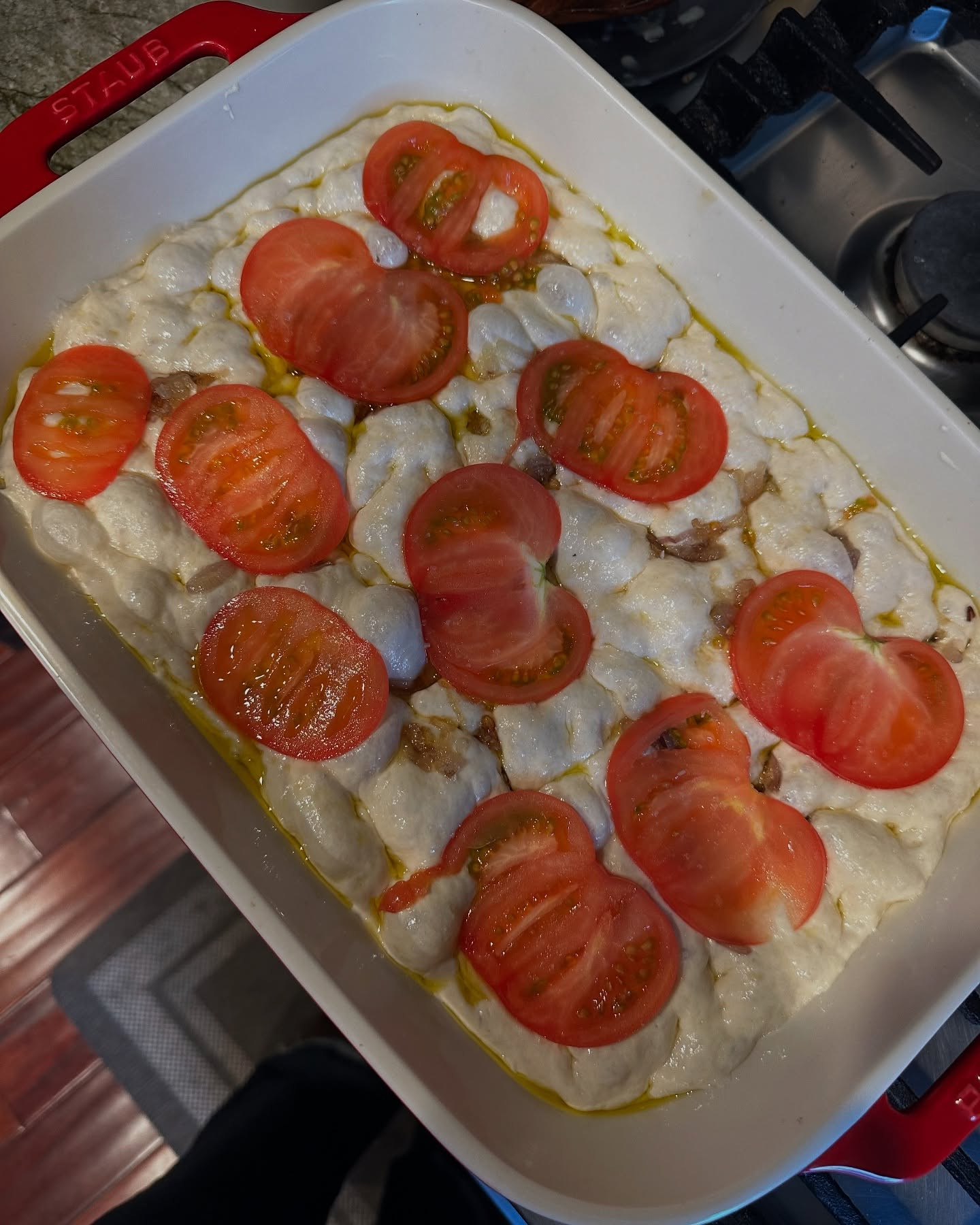 Heirloom Tomato and Arugula Focaccia Delight