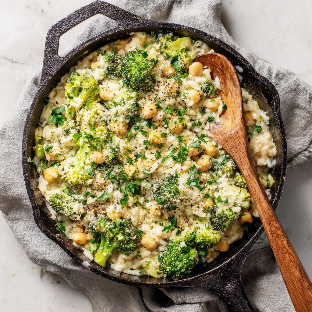 Lemon Chickpea Orzo Delight with Broccoli Bliss