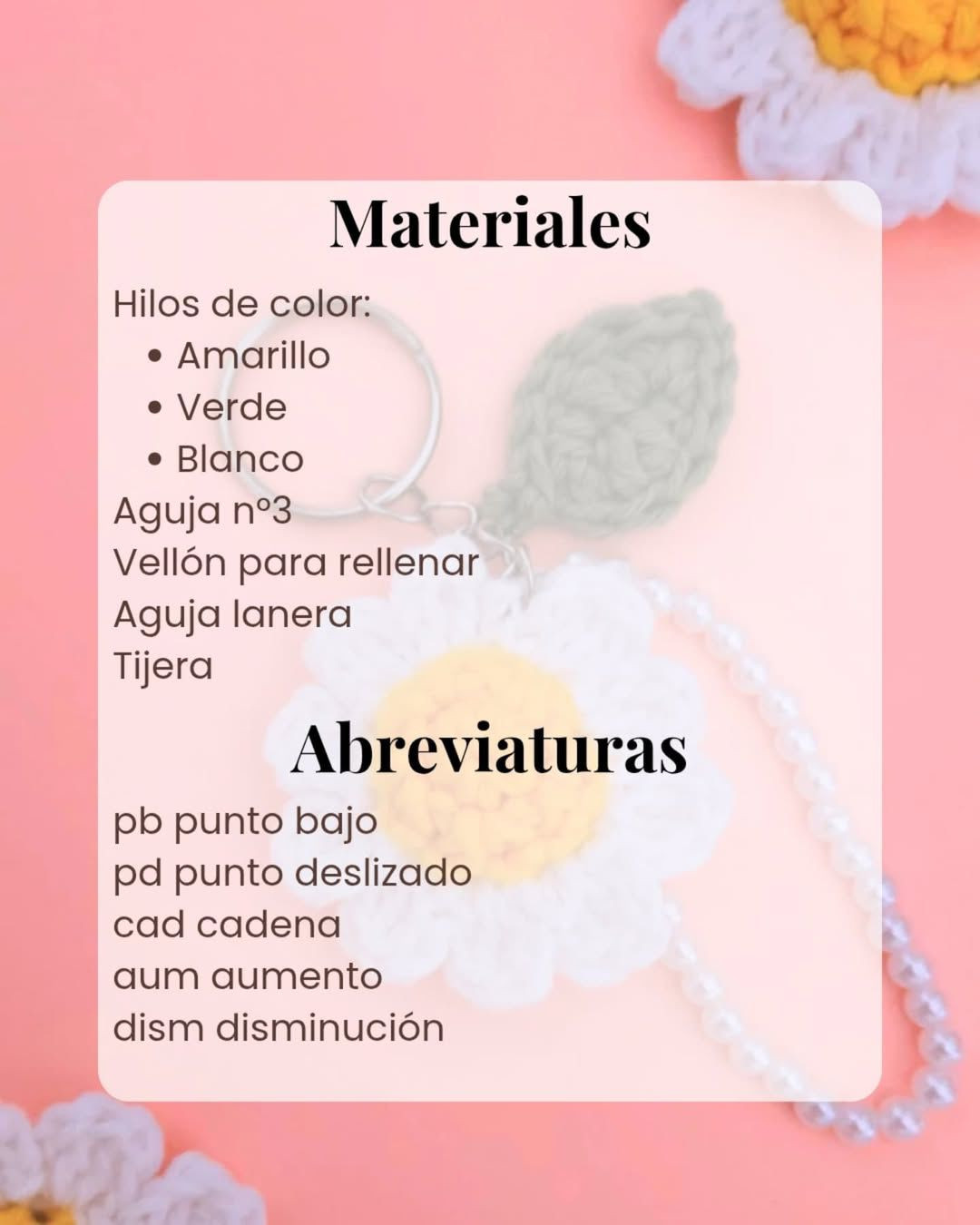 Llavero de Margarita de Ganchillo: Tutorial Paso a Paso