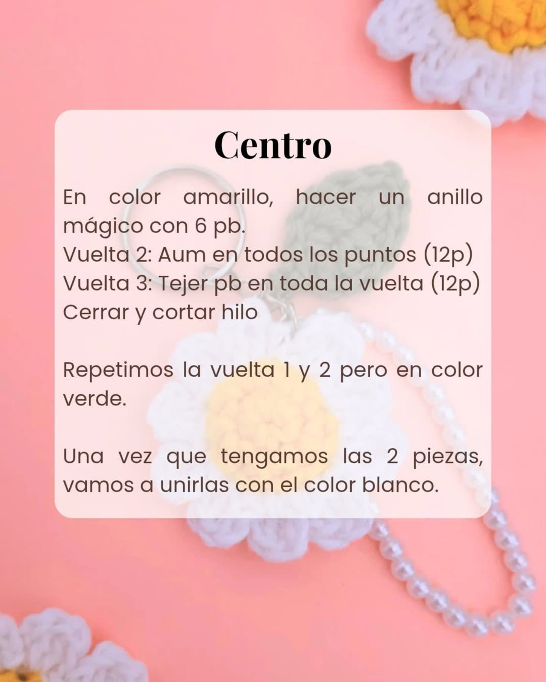 Llavero de Margarita de Ganchillo: Tutorial Paso a Paso