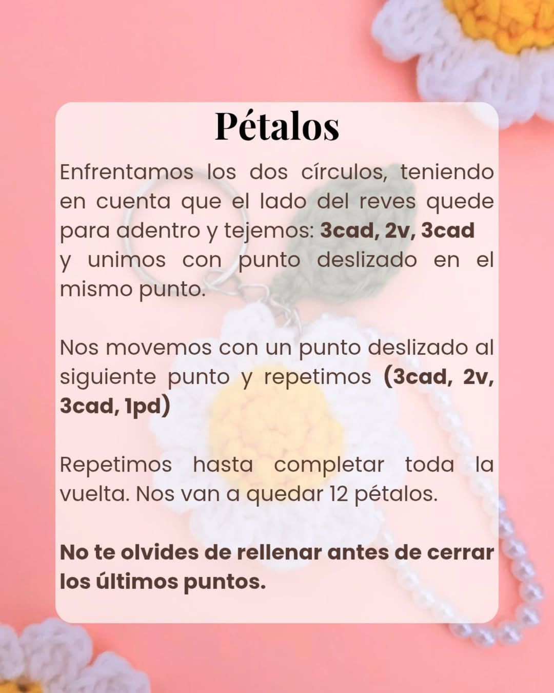 Llavero de Margarita de Ganchillo: Tutorial Paso a Paso