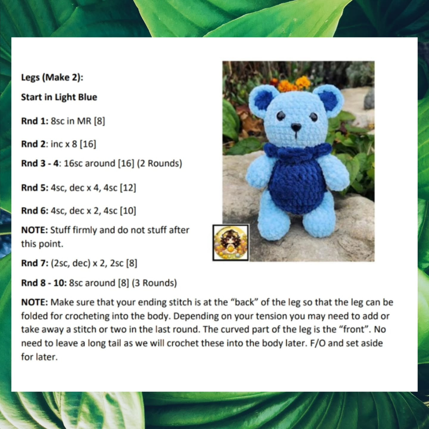 Low Sew Bloo the Blueberry Bear Crochet Pattern
