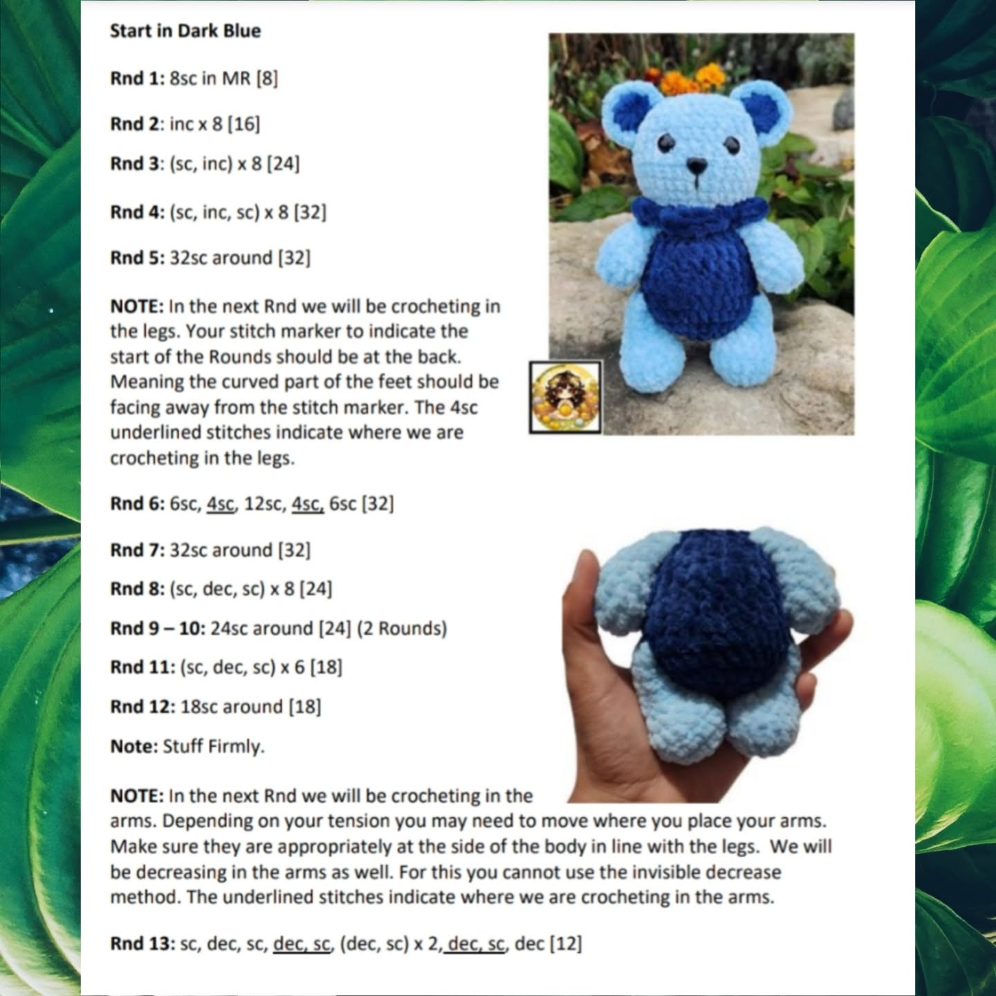 Low Sew Bloo the Blueberry Bear Crochet Pattern