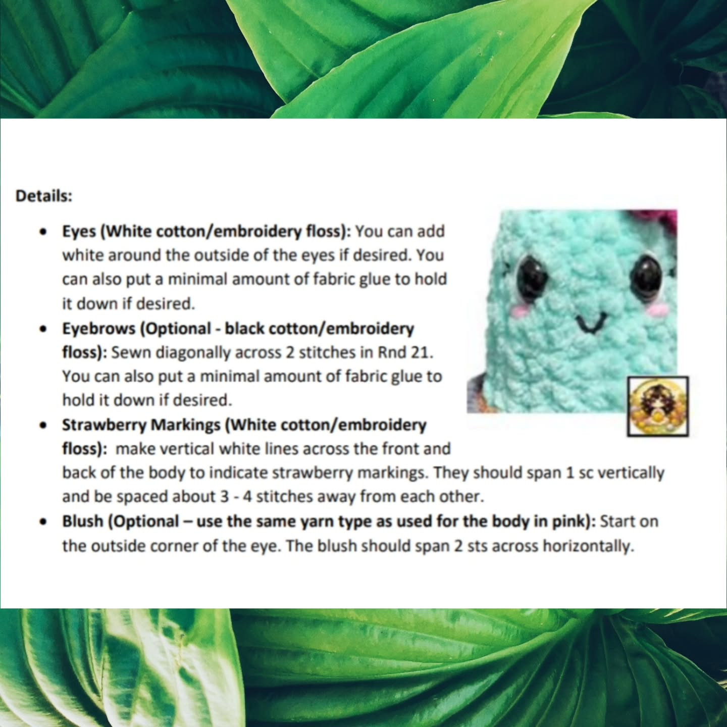 Low Sew Sue the Strawberry Bear Crochet Pattern