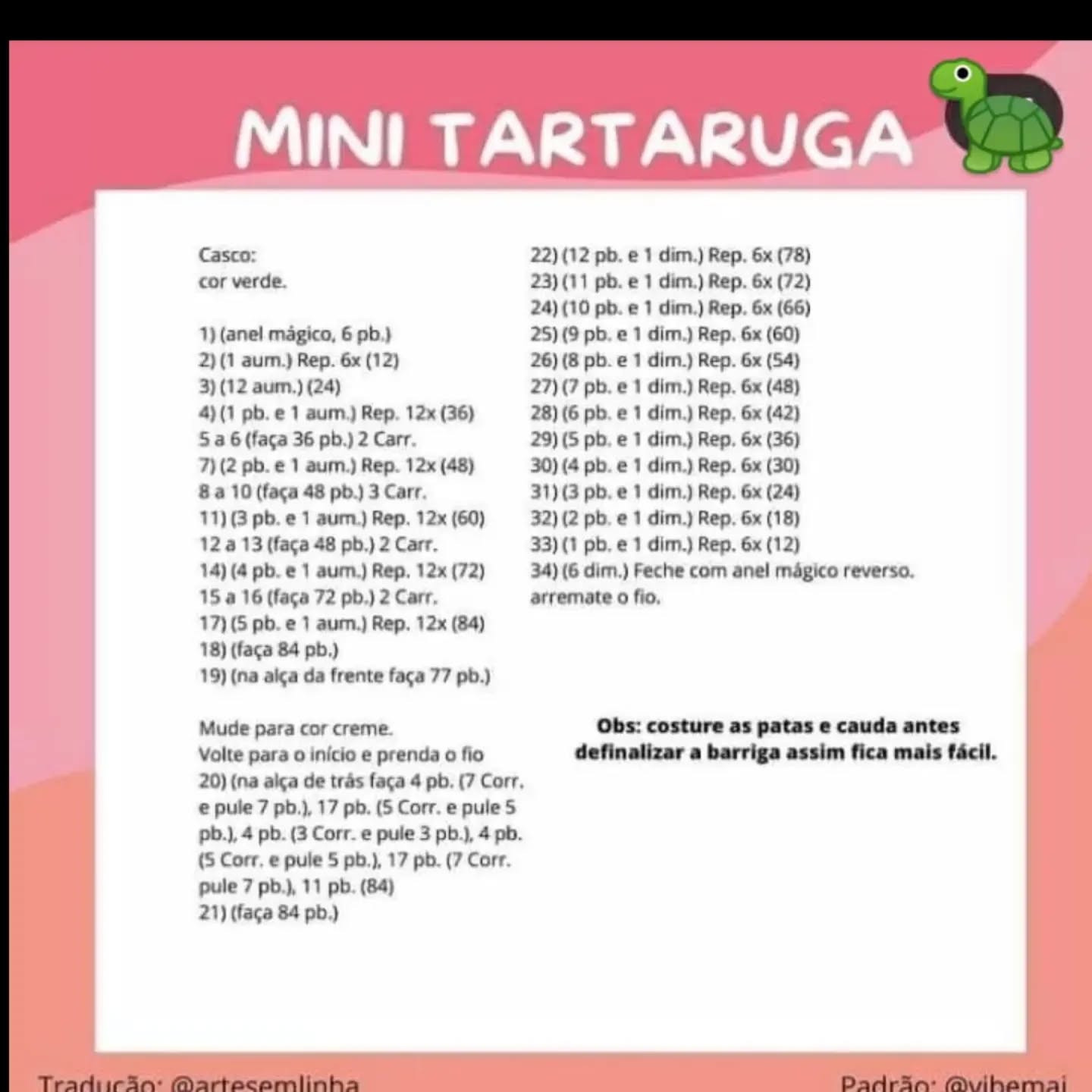 Mini tartarugas de crochê em várias cores e estilos adoráveis