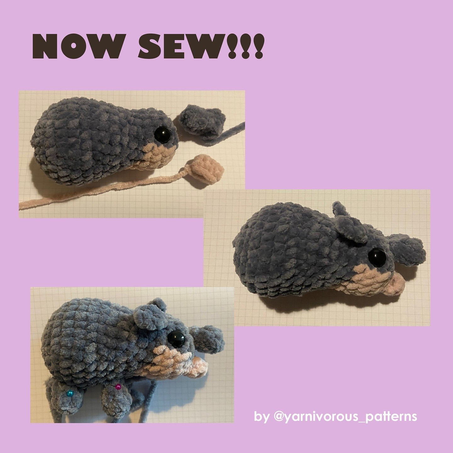 Moo Deng Free Crochet Pattern for Cute Hippo Amigurumi