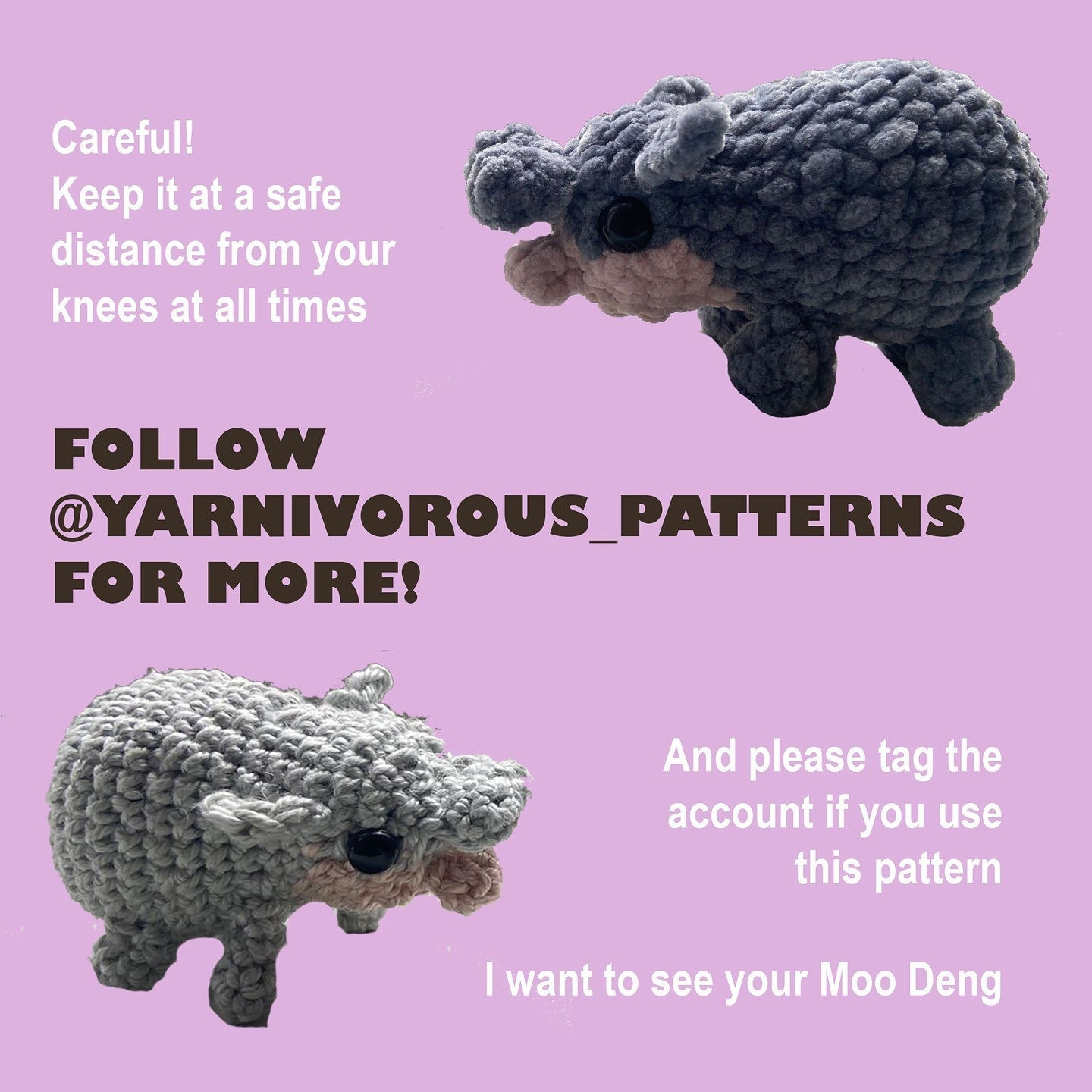 Moo Deng Free Crochet Pattern for Cute Hippo Amigurumi