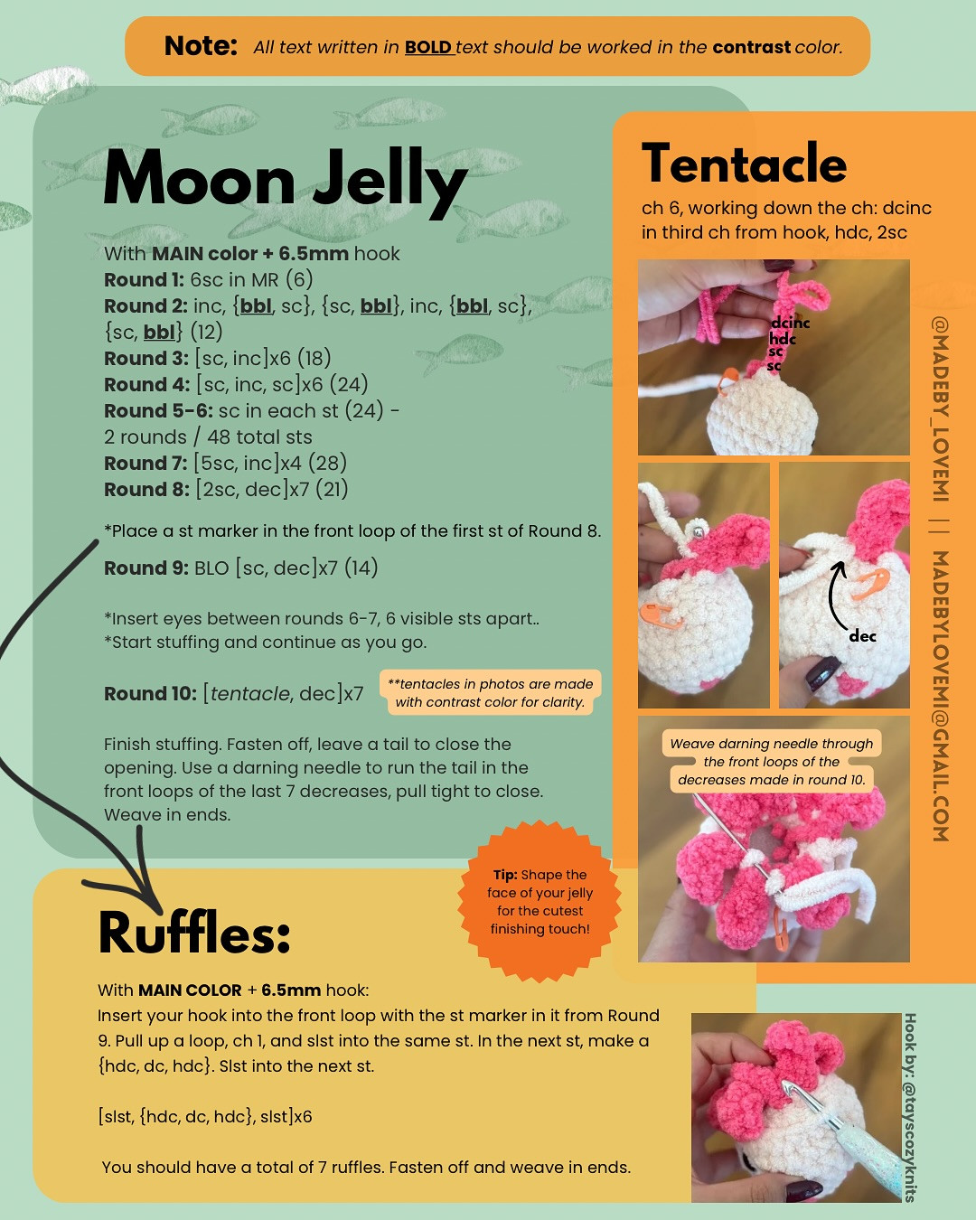 Moon Jelly Crochet Pattern: Make Your Cute Amigurumi Jellyfish