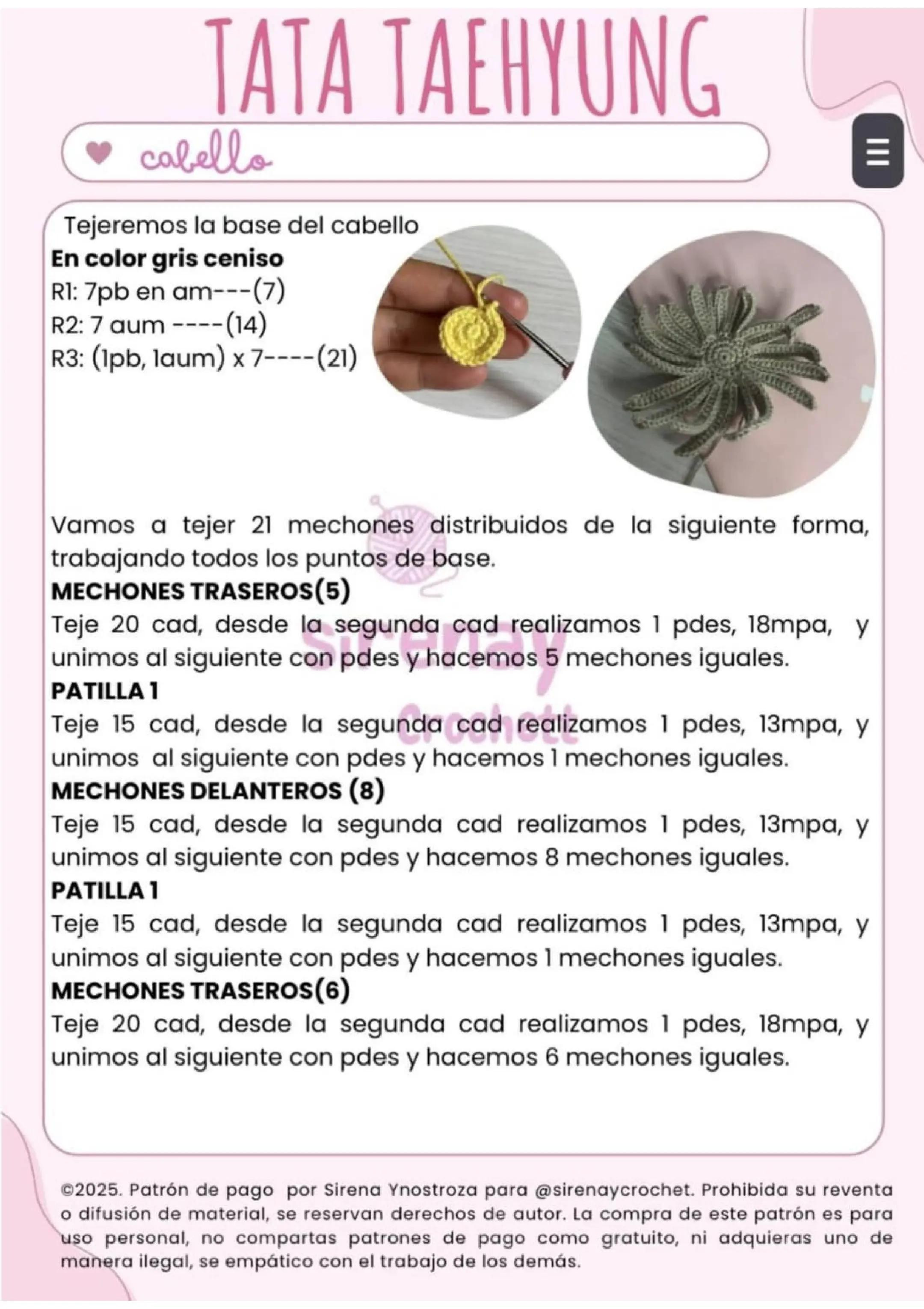 Muñeco de ganchillo Tata Taehyung con traje de lunares