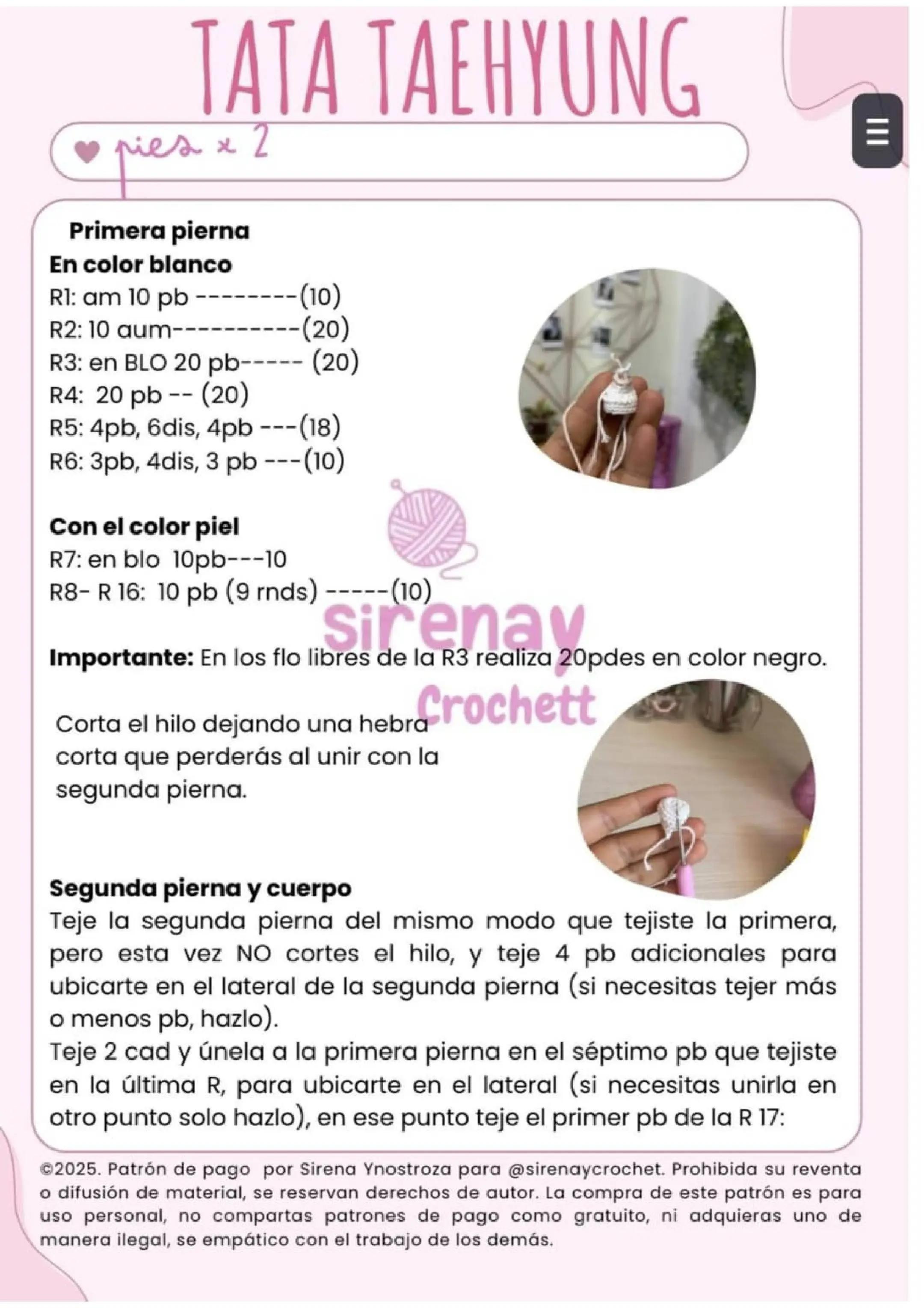 Muñeco de ganchillo Tata Taehyung con traje de lunares