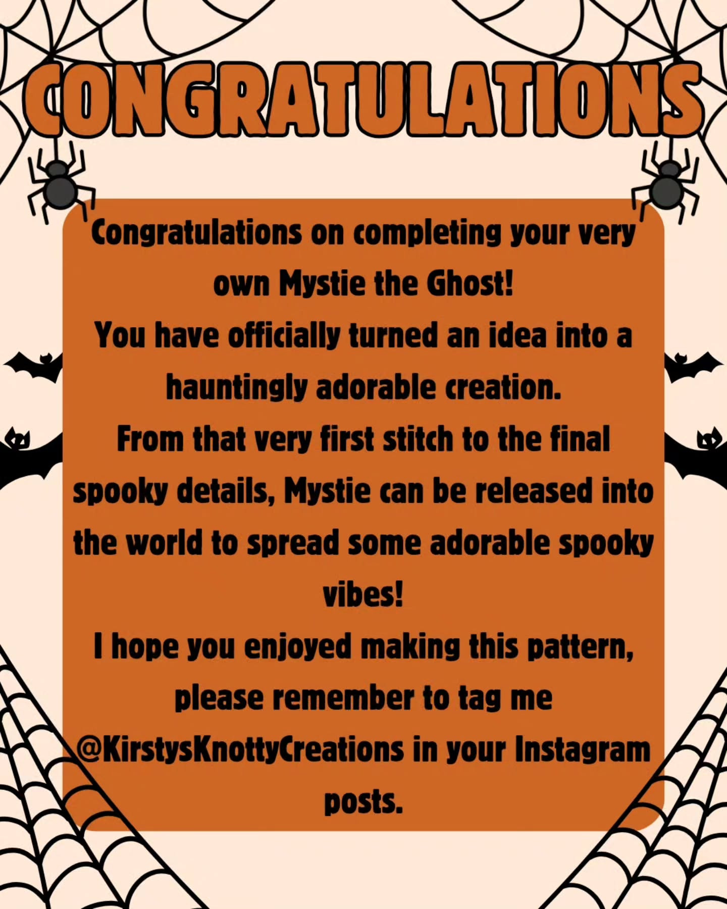 Mystie the Ghost: No Sew Crochet Pattern for Halloween