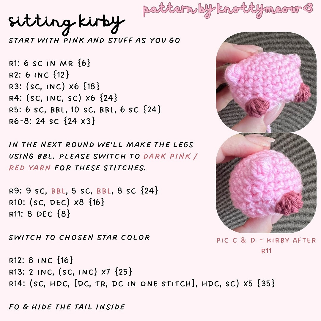 No-Sew 2-in-1 Kirby on a Star Crochet Pattern