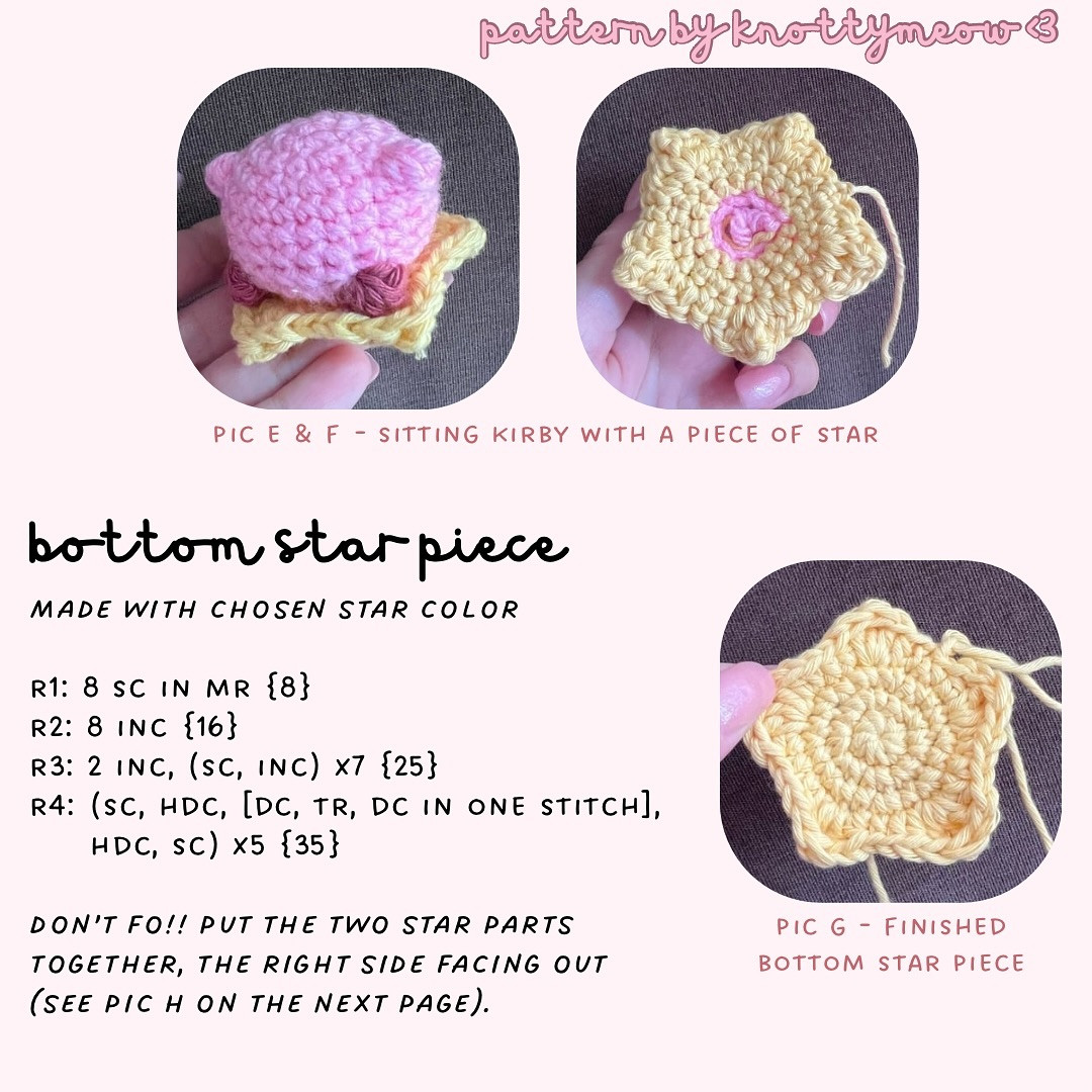 No-Sew 2-in-1 Kirby on a Star Crochet Pattern