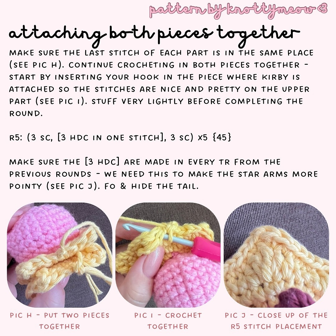 No-Sew 2-in-1 Kirby on a Star Crochet Pattern