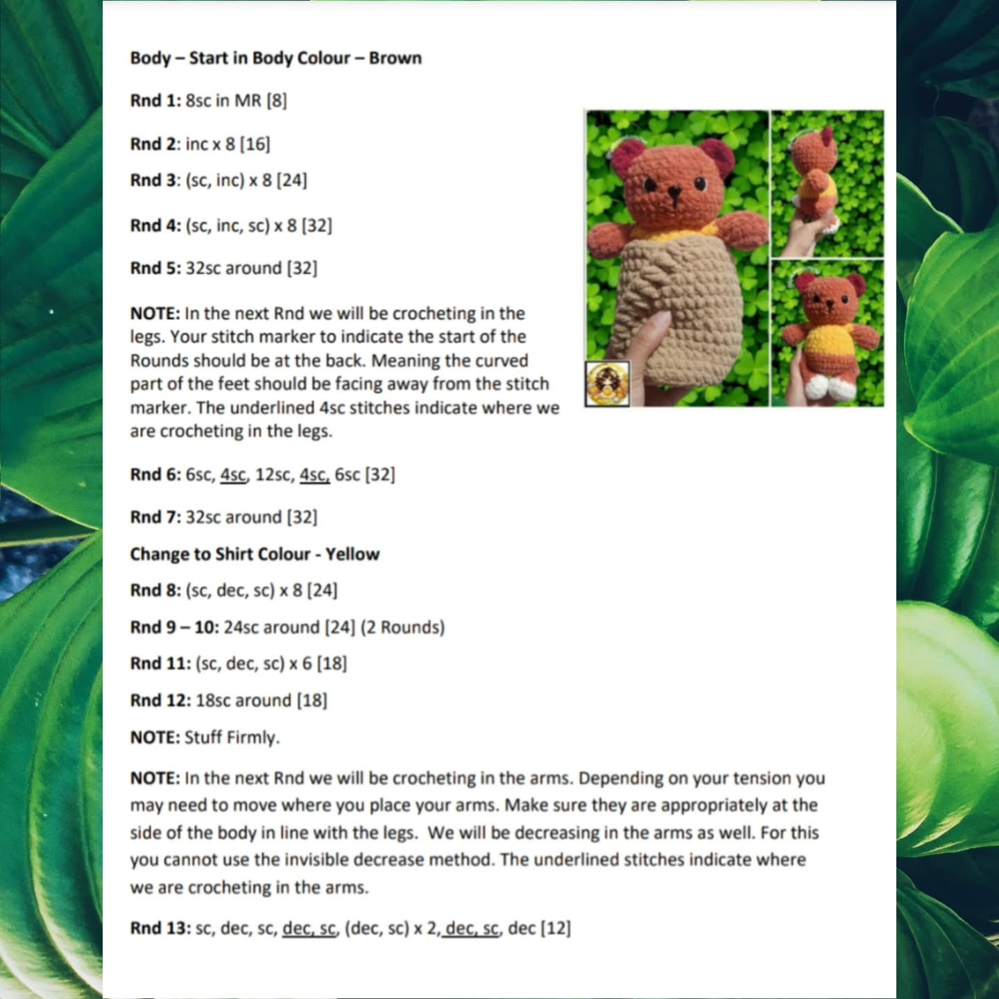 No Sew Bearito Crochet Pattern: Cute and Easy Teddy Bear Design