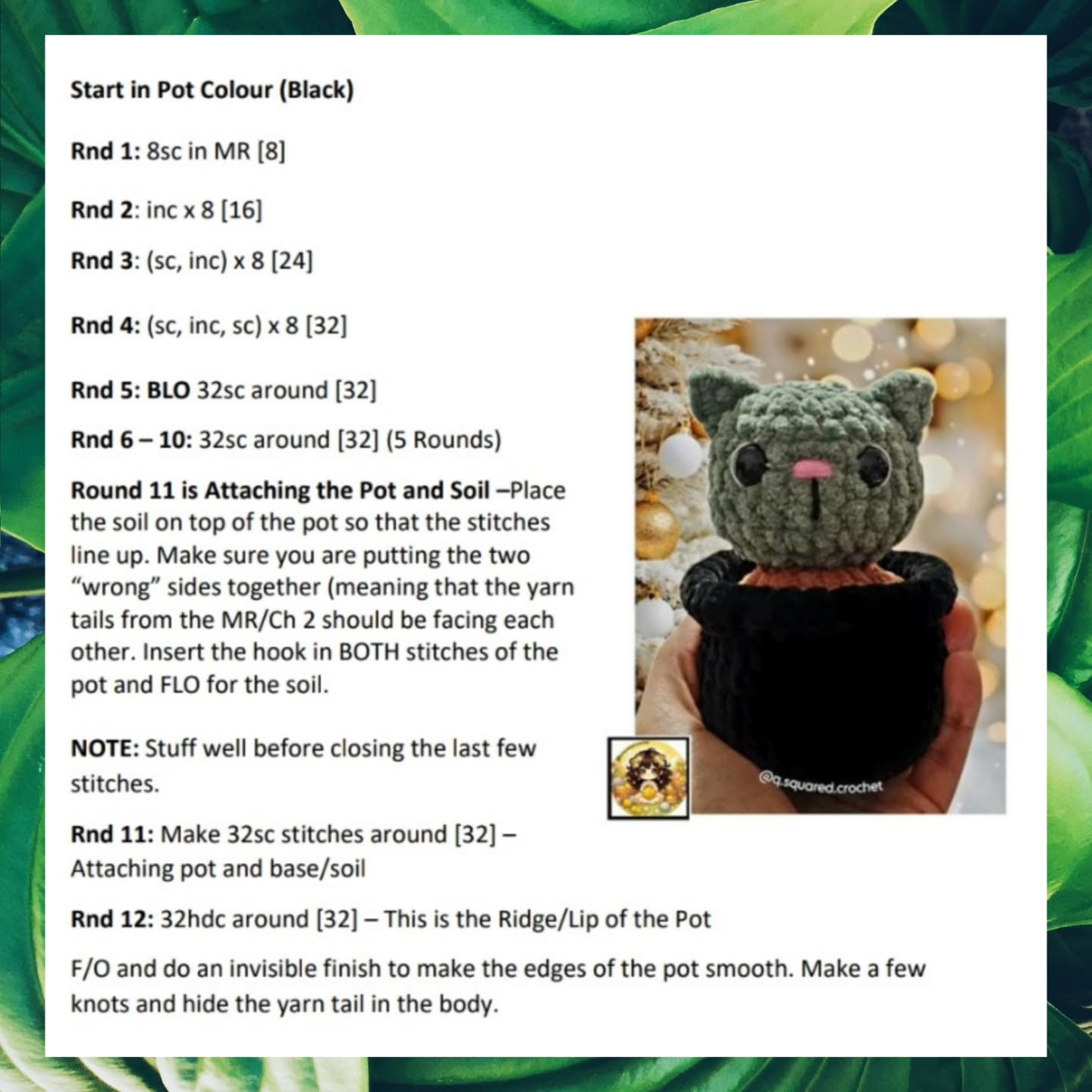 No Sew Cora the Cat Cactus Crochet Pattern
