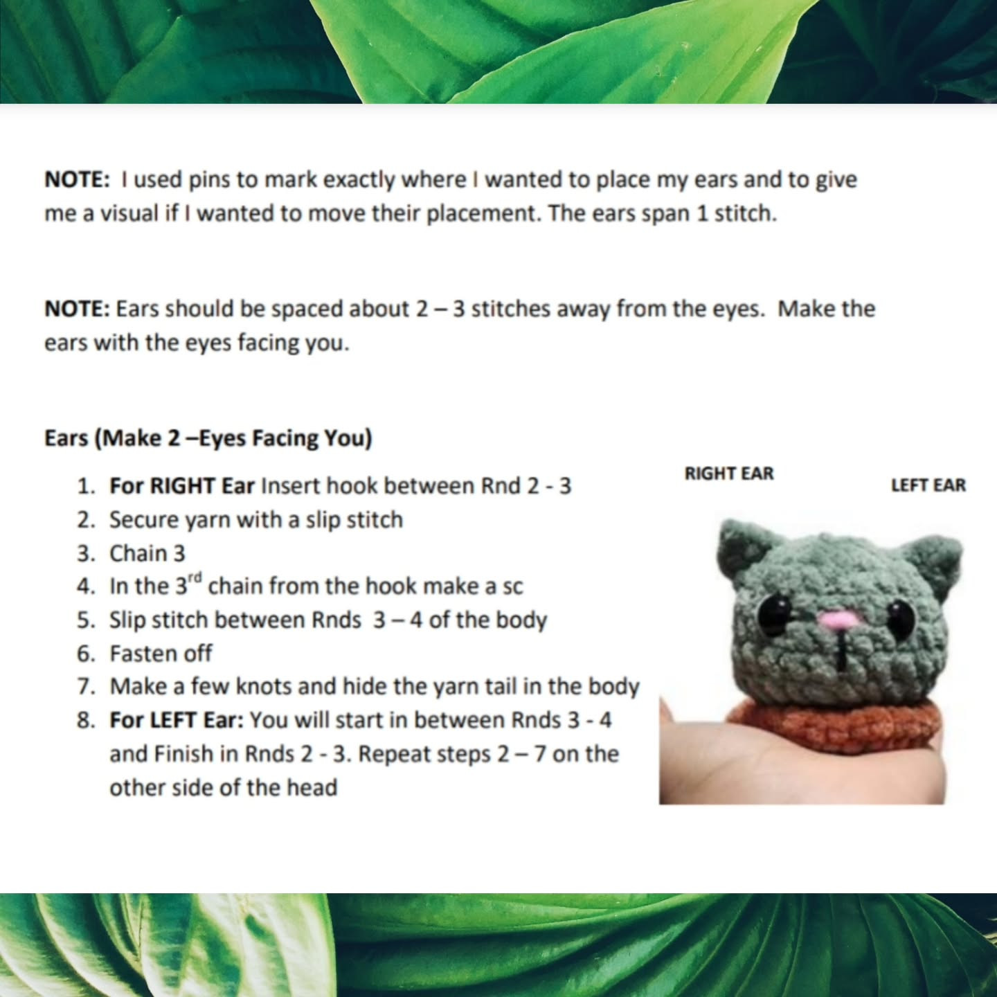 No Sew Cora the Cat Cactus Crochet Pattern